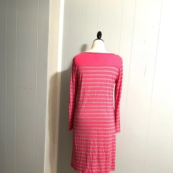 C & C CALIFORNIA (NWOT) FULLY LINED DRESS. SIZE M. PINK & GRAY STRIPED - Picture 3 of 9